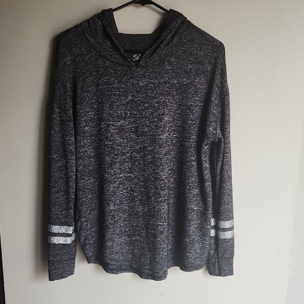 Justice Charcoal Knit Top